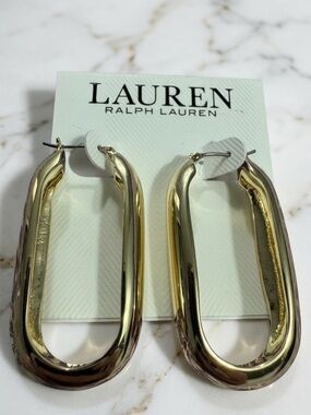 Lauren Ralph Lauren Polished Gold Oval-Link Hoop Earrings